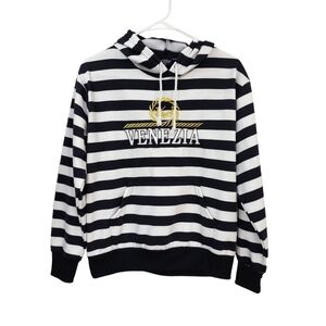 Star Venezia Women's Striped Embroidered Logo Pullover Hoodie - S